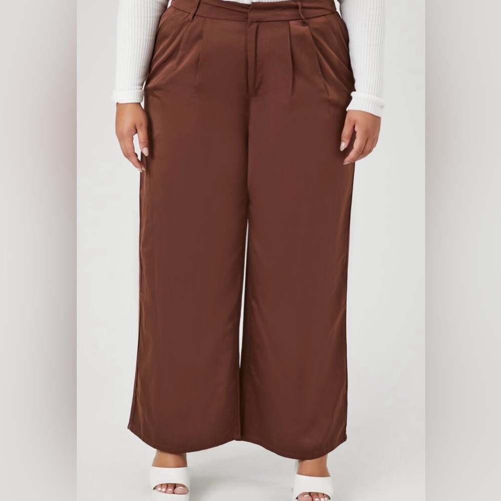Plus & Curve 4X Casual Plus Size Twill Wide Leg Pants Womens Forever 21